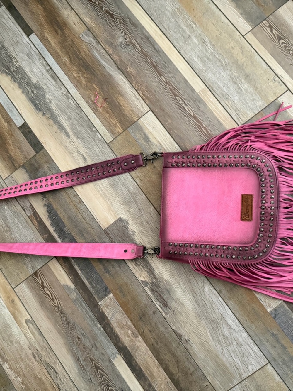 Wrangler Fringe Crossbody Bag with Stud Details